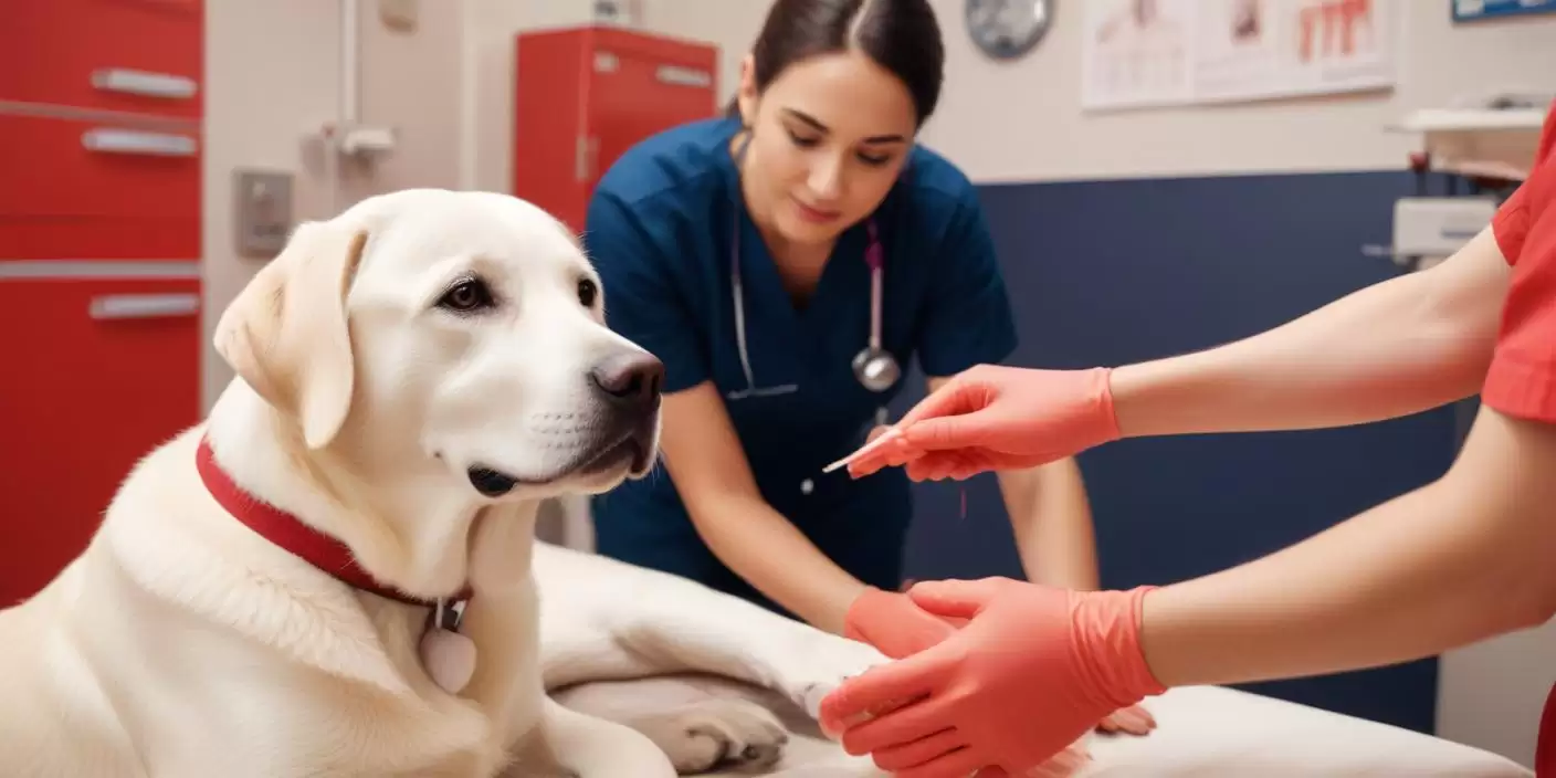 Perro recibiendo tratamiento